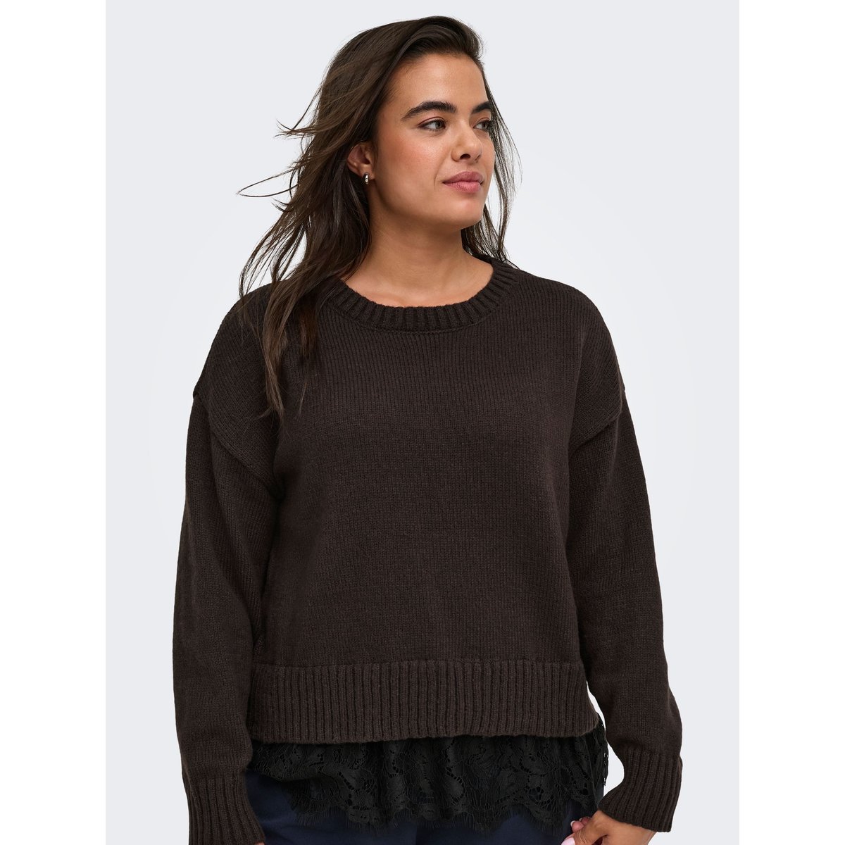 Pull En Maille marron - coffee bean 1, ONLY CARMAKOMA