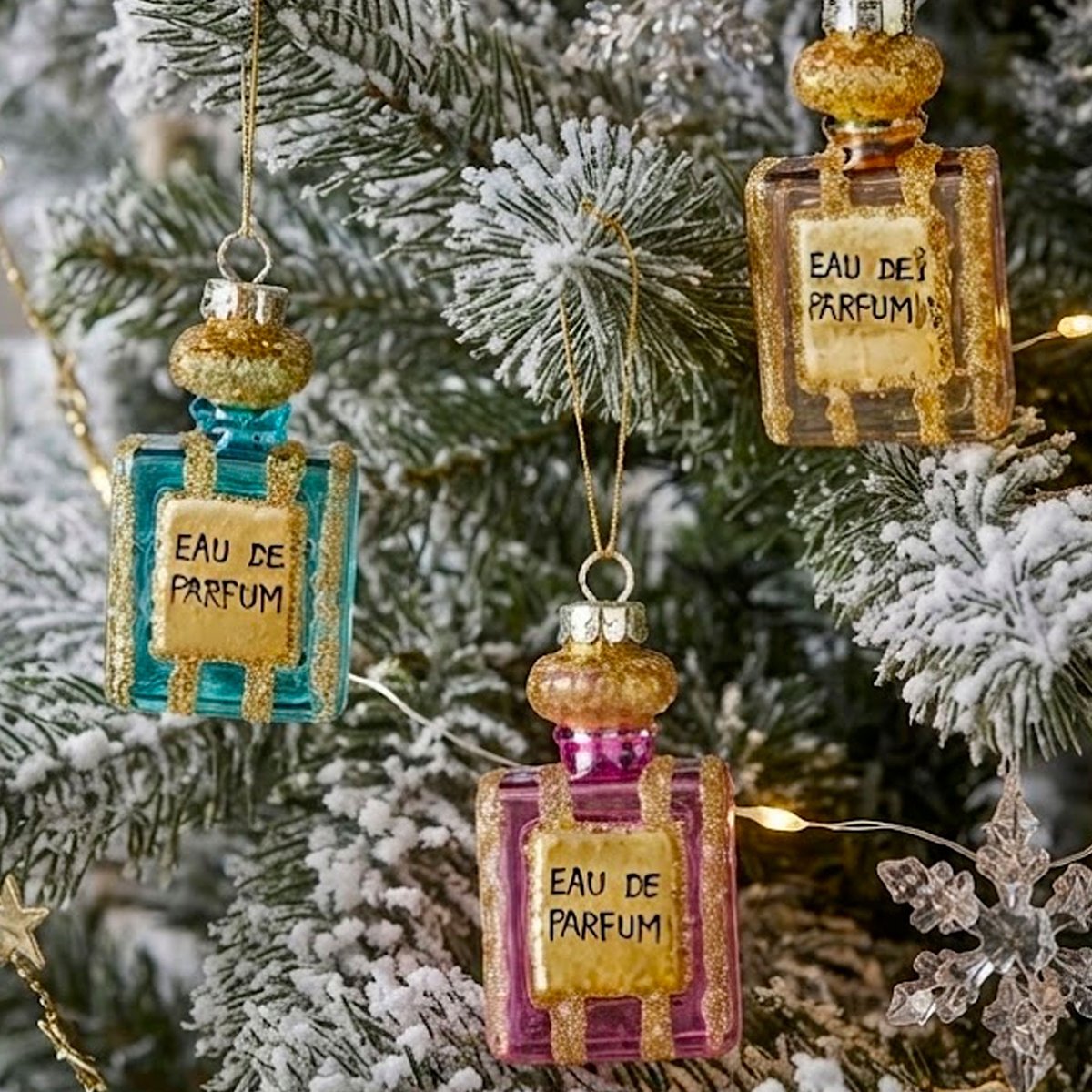 Set de 3 boules de Noël flacons de parfum 5x2.5x9cm multicolore, WADIGA