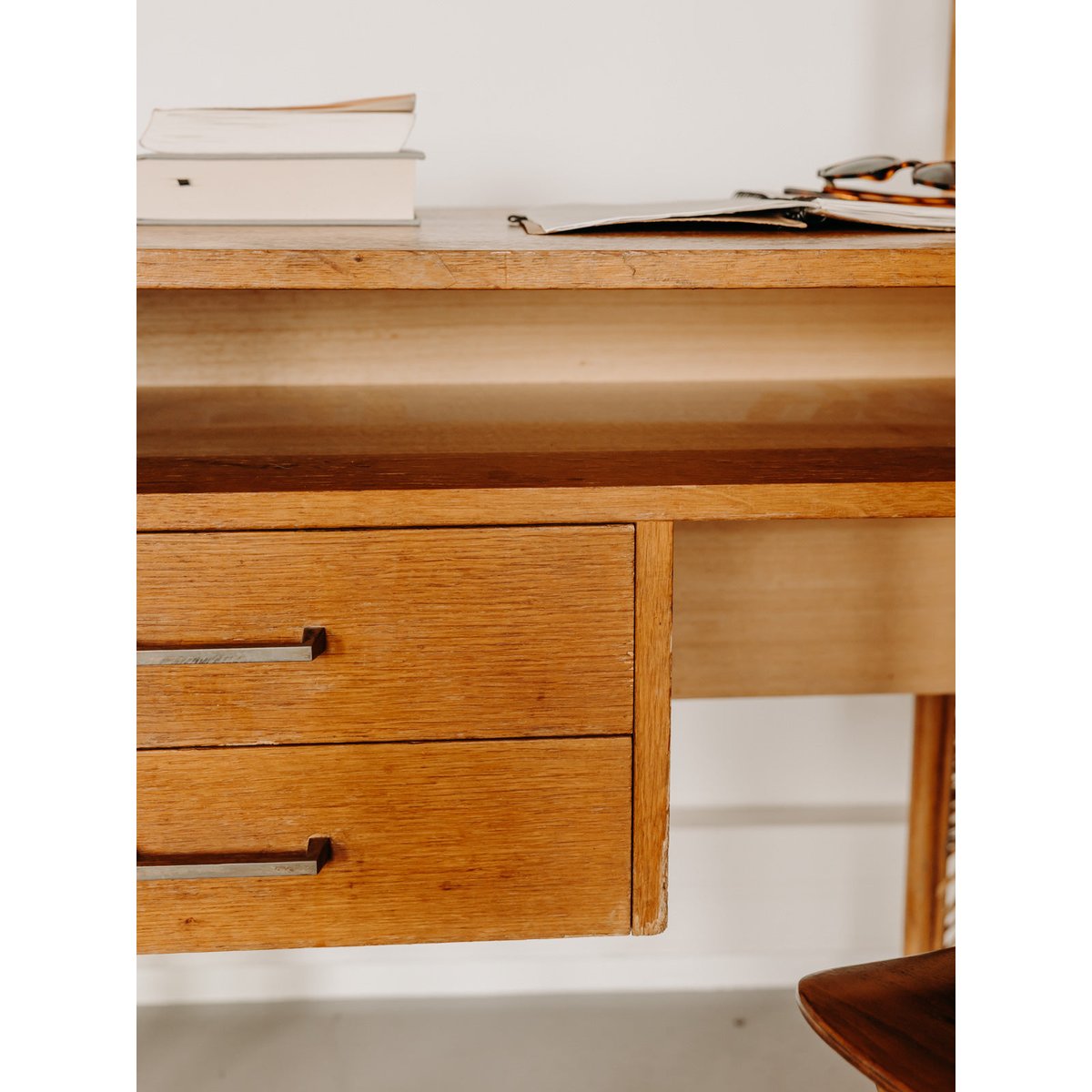 Bureau au style scandinave minimaliste Yvan N°570 - Bon état bois clair, DEBONGOUT