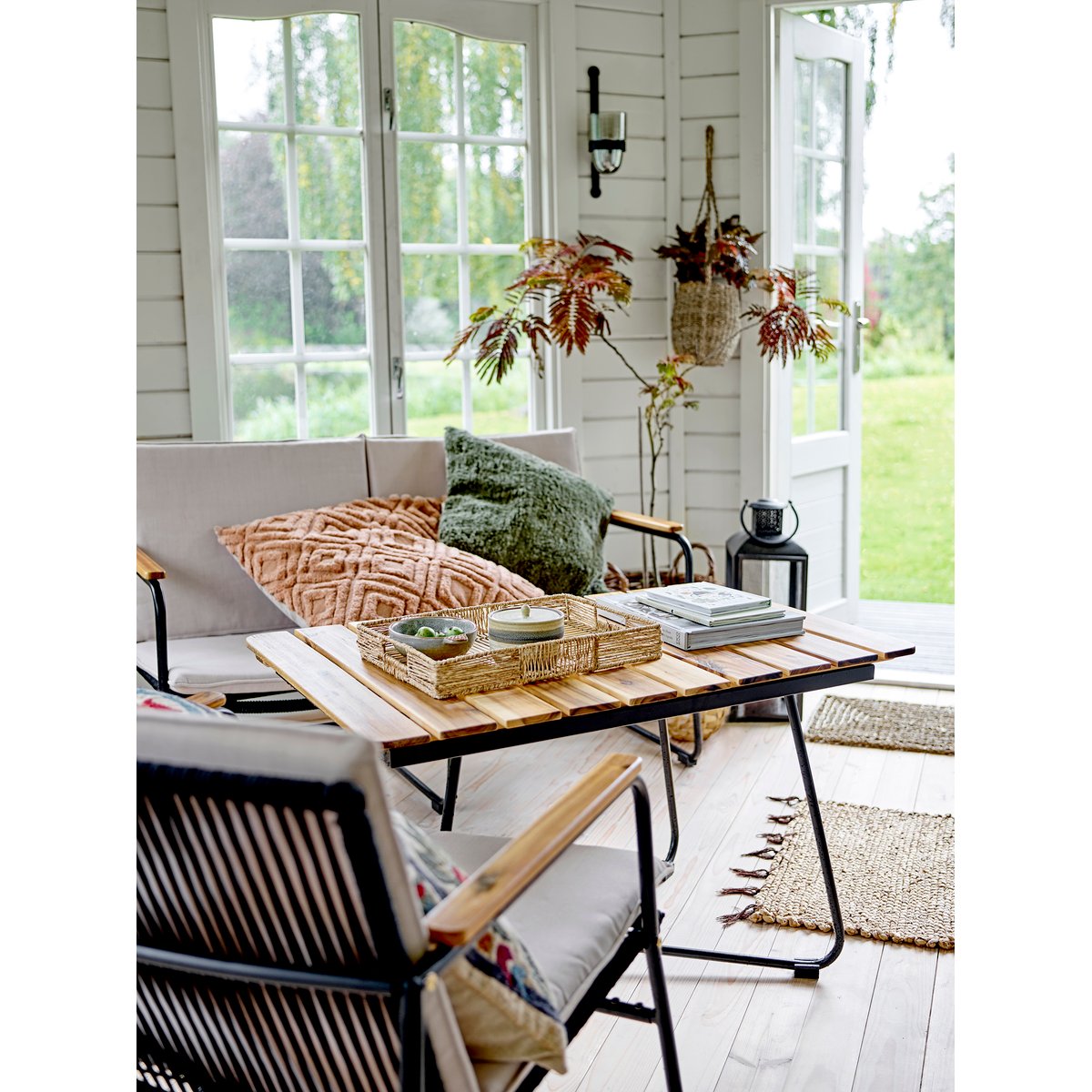 Fauteuil en métal avec coussin Hampton beige, BLOOMINGVILLE