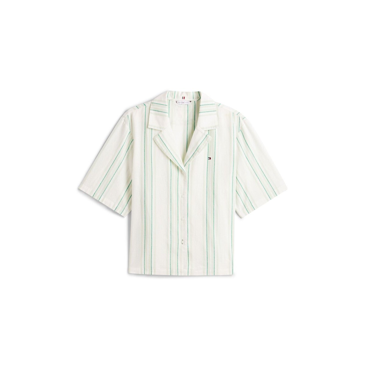 Pyjashort à rayures TH Essentials Sleep rayé blanc/vert, TOMMY HILFIGER