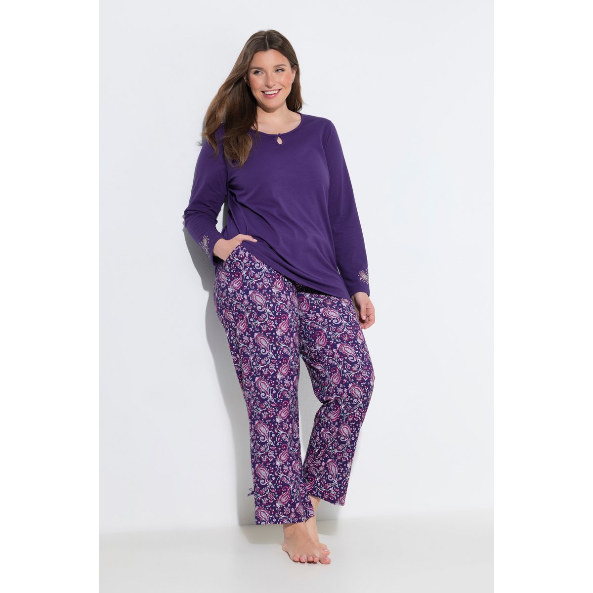 T-shirt motif cachemire bleu lilas, ULLA POPKEN