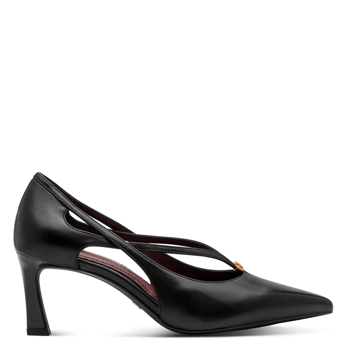 Escarpin en cuir noir cuir, TAMARIS