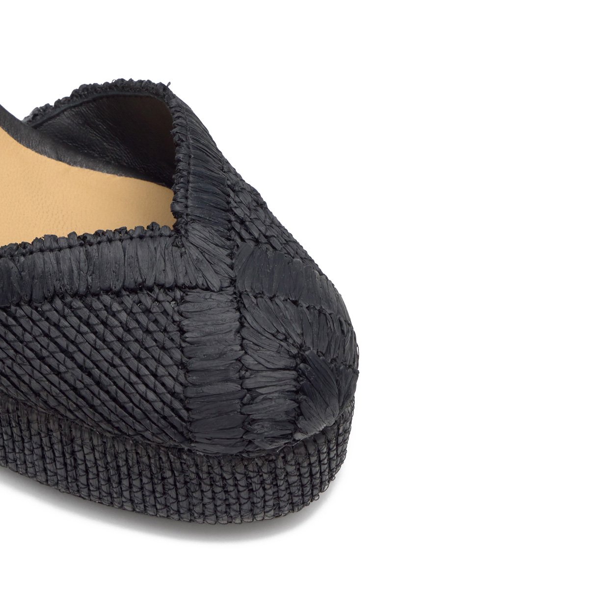 Espadrilles en raphia à talons compensés à bride CHARMIE EXTRA PLATFORM noir, CASTANER