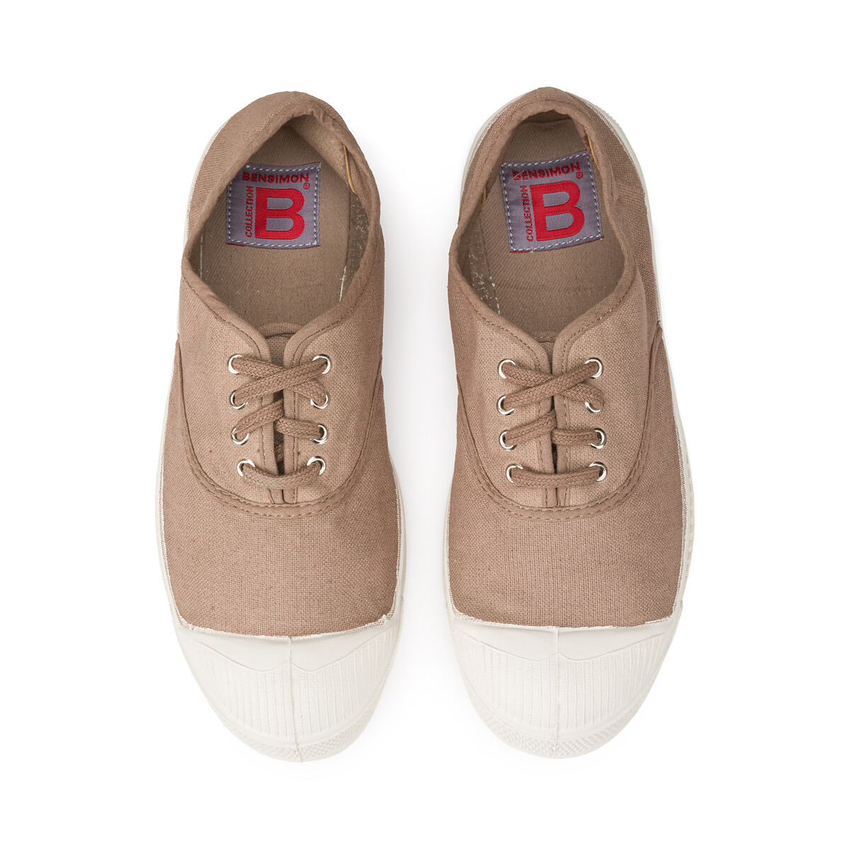 Sapatilhas com atacadores bege, BENSIMON