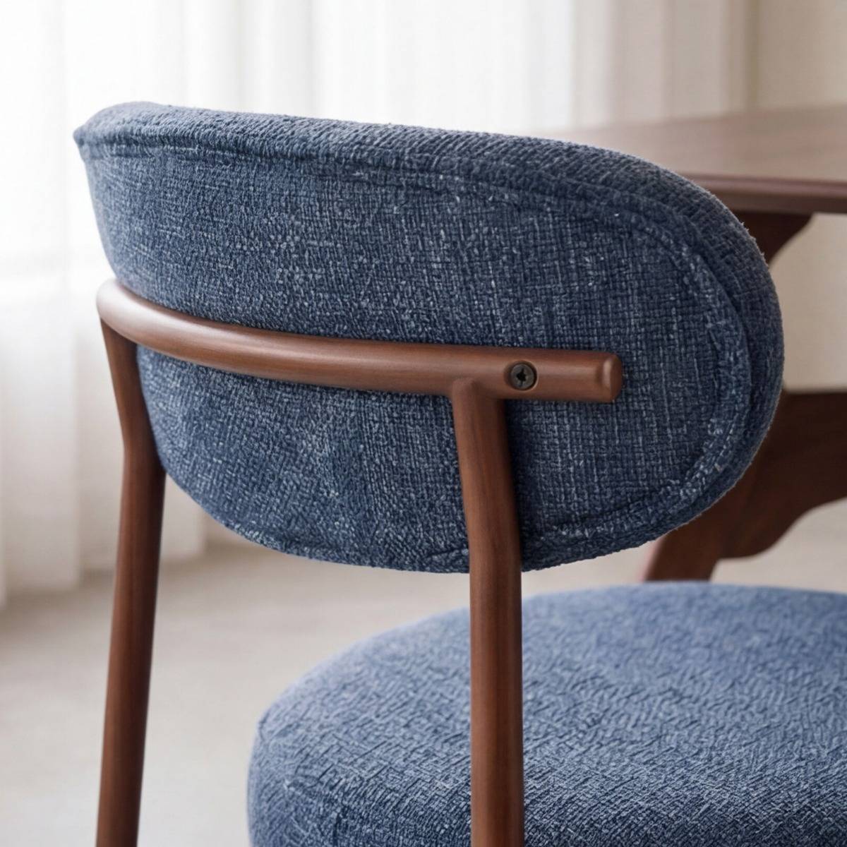 Lot de 2 chaises en tissu et métal JANIS bleu, MADE IN MEUBLES