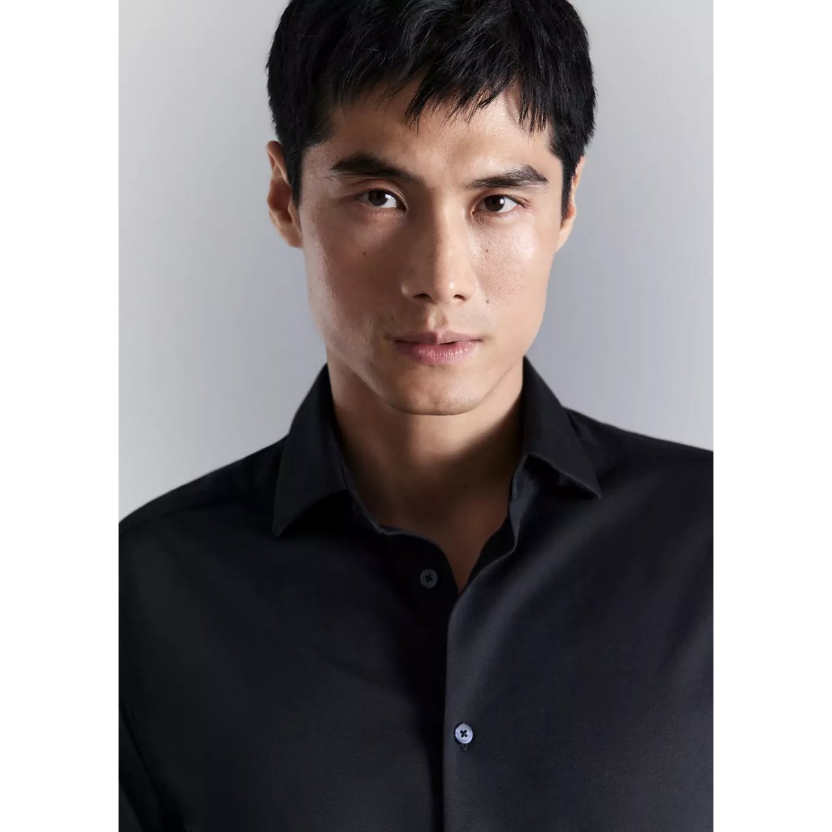 Chemise slim-fit coton comfort stretch non-iron bleu marine, MANGO MAN