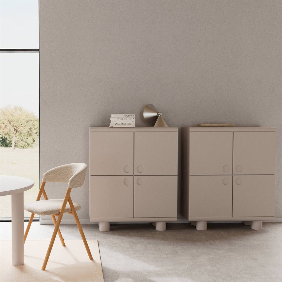 Commode 4 portes en bois collection MAGEE cachemire, RECOLLECTION