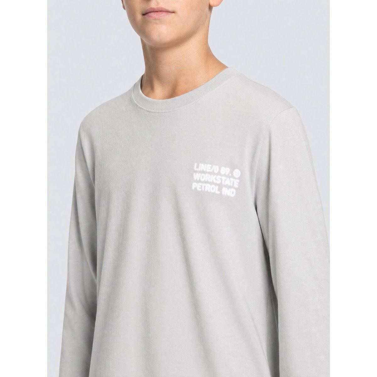 T-shirt imprimé à manches longues ironlake noir ice grey, PETROL INDUSTRIES