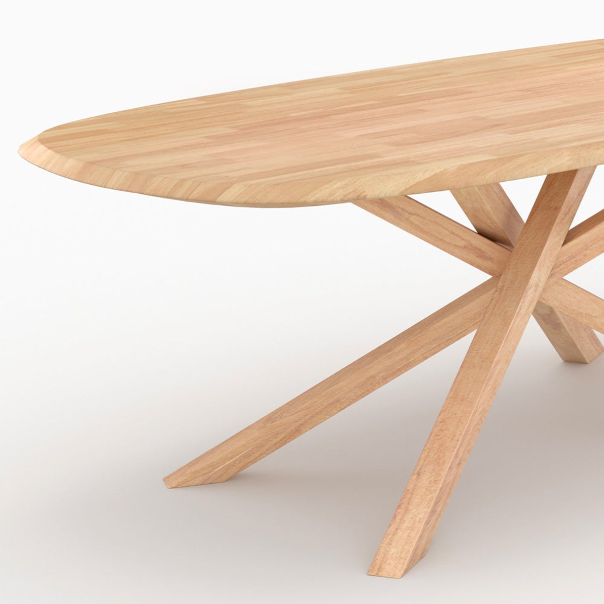 Table rectangulaire en bois d'hévéa massif - ALADIN marron clair, MAISON PAVANE