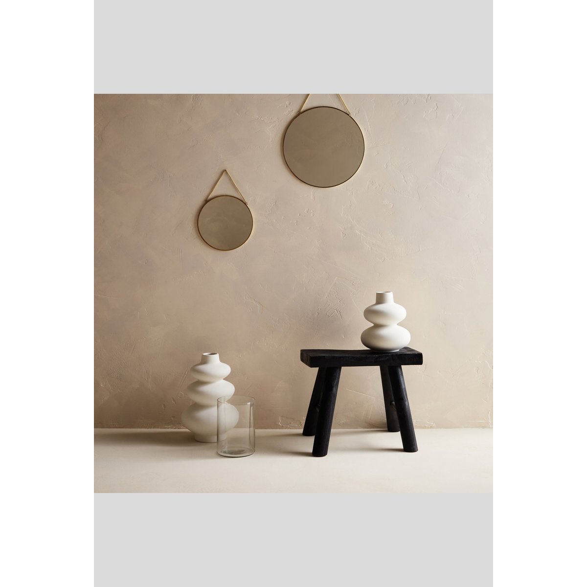 Vase ondulé, 17x17x20cm, en céramique blanc, MONOPRIX
