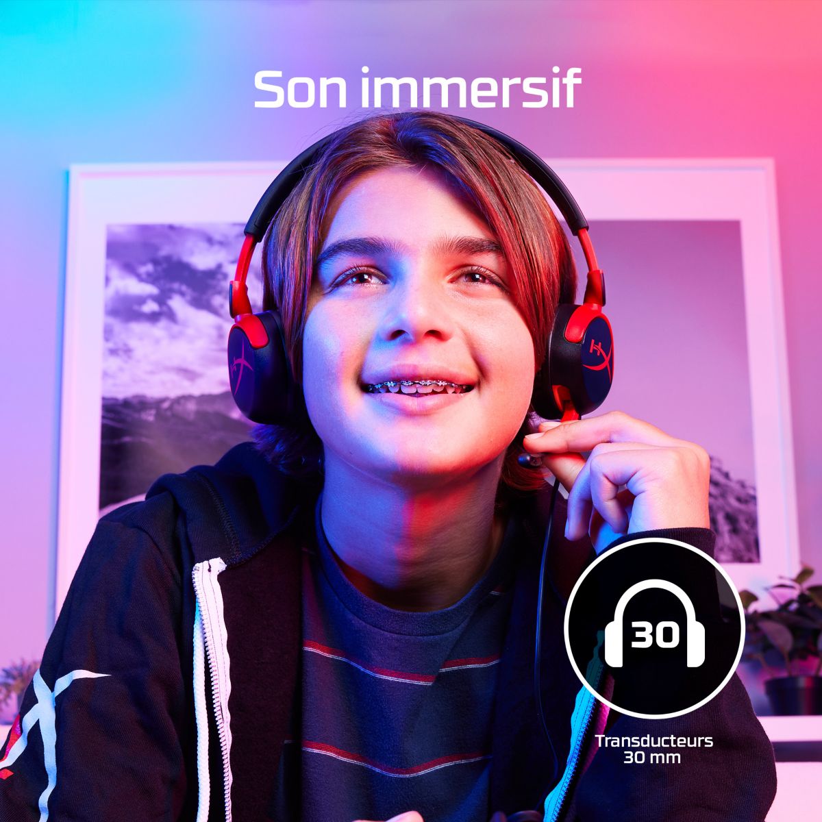 Casque gamer Cloud Mini WD Noir couleur unique, HYPER