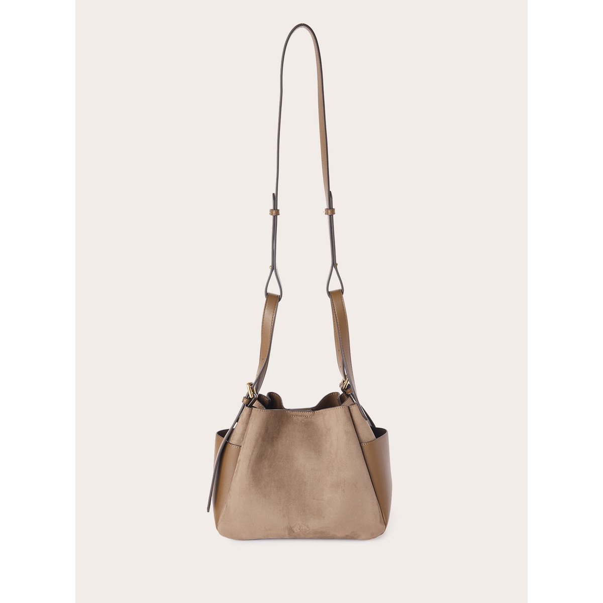 Sac seau avec bandoulière marron, MOTIVI