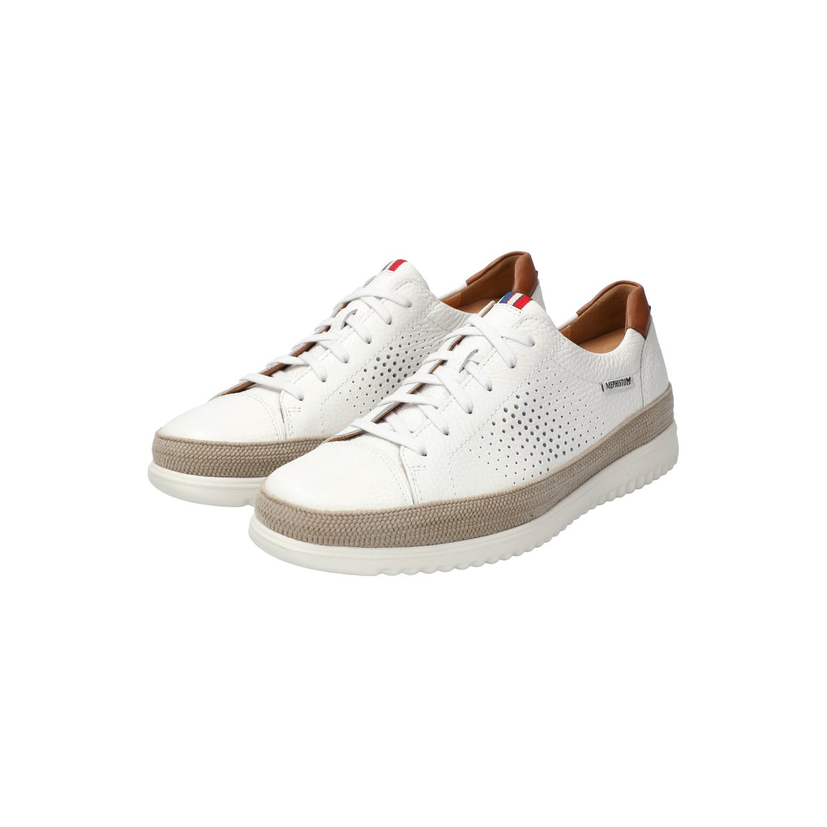 Baskets en cuir THOMAS PERF blanc 5142, MEPHISTO