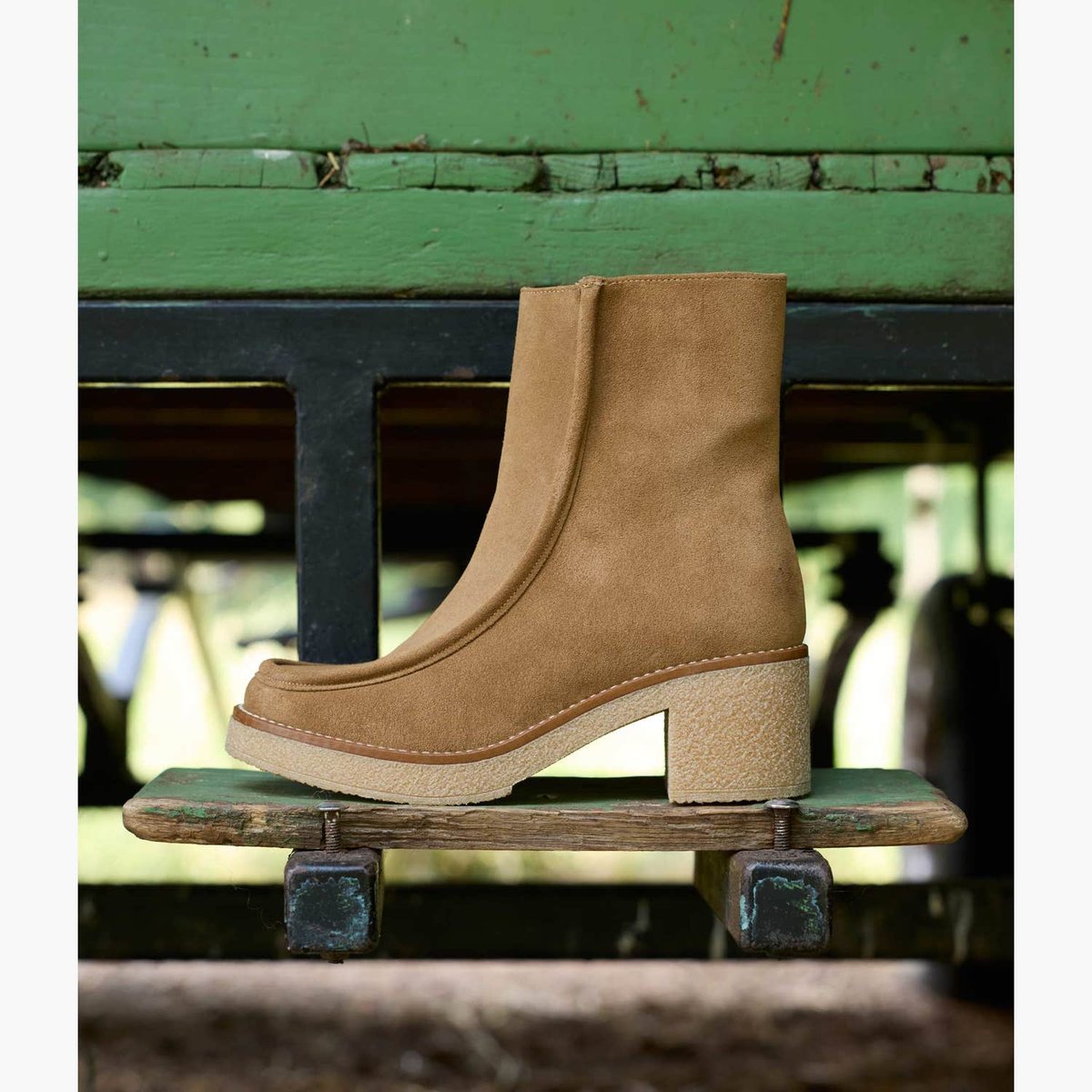 Boots À Talon en cuir EDEN gris taupe, BOCAGE