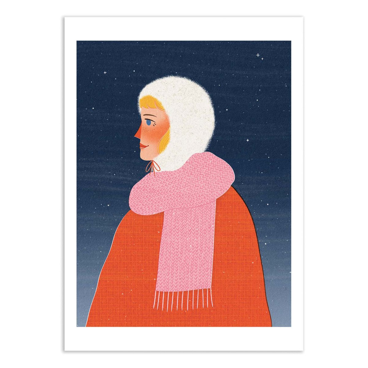Affiche d'art - Winter Walk Portrait - Julia Leister rouge, WALL EDITIONS