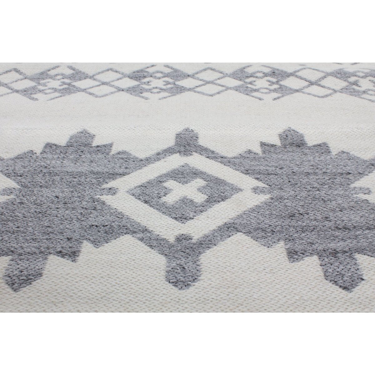 Tapis fait main en laine, MIRAGE gris, blanc, ARTE ESPINA