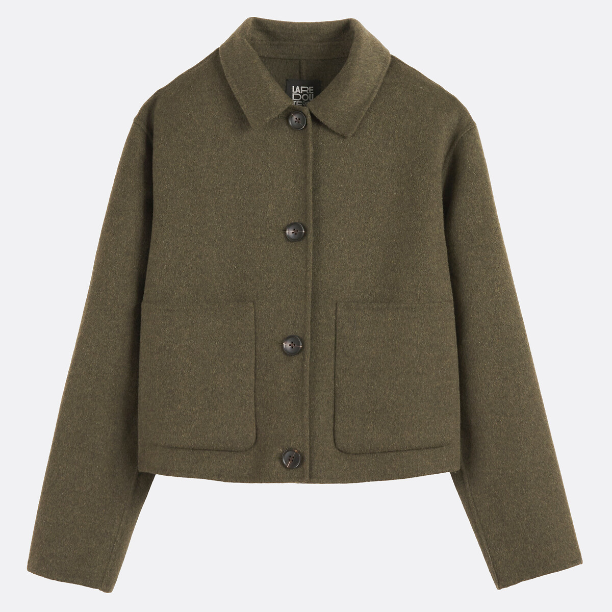 Abrigo corto hecho a mano de mezcla de lana verde, LA REDOUTE COLLECTIONS