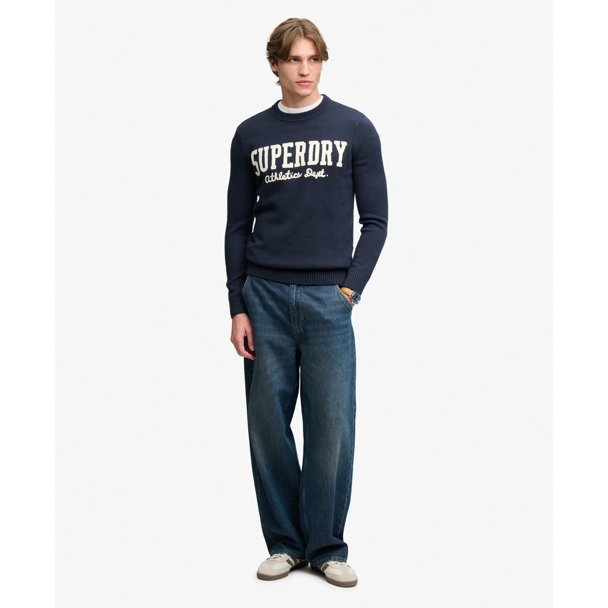 Pull à Appliqué Graphique bleu marine éclipse, SUPERDRY