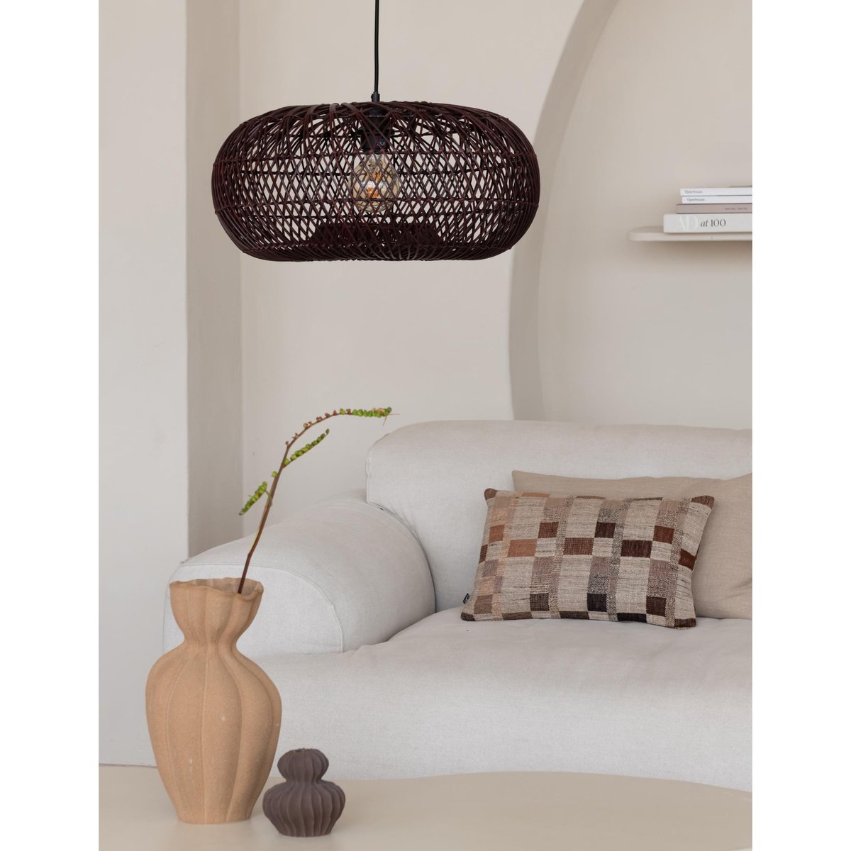 Lampe Suspendue Bambou ARIZONA bordeaux, GOOD & MOJO