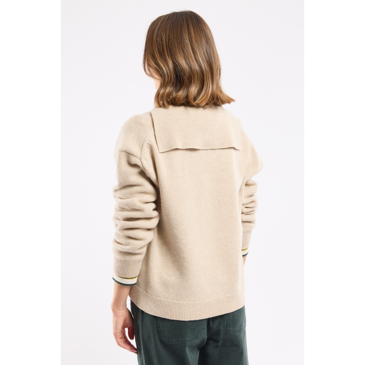 Pull col vareuse - laine irish cream, ARMOR-LUX