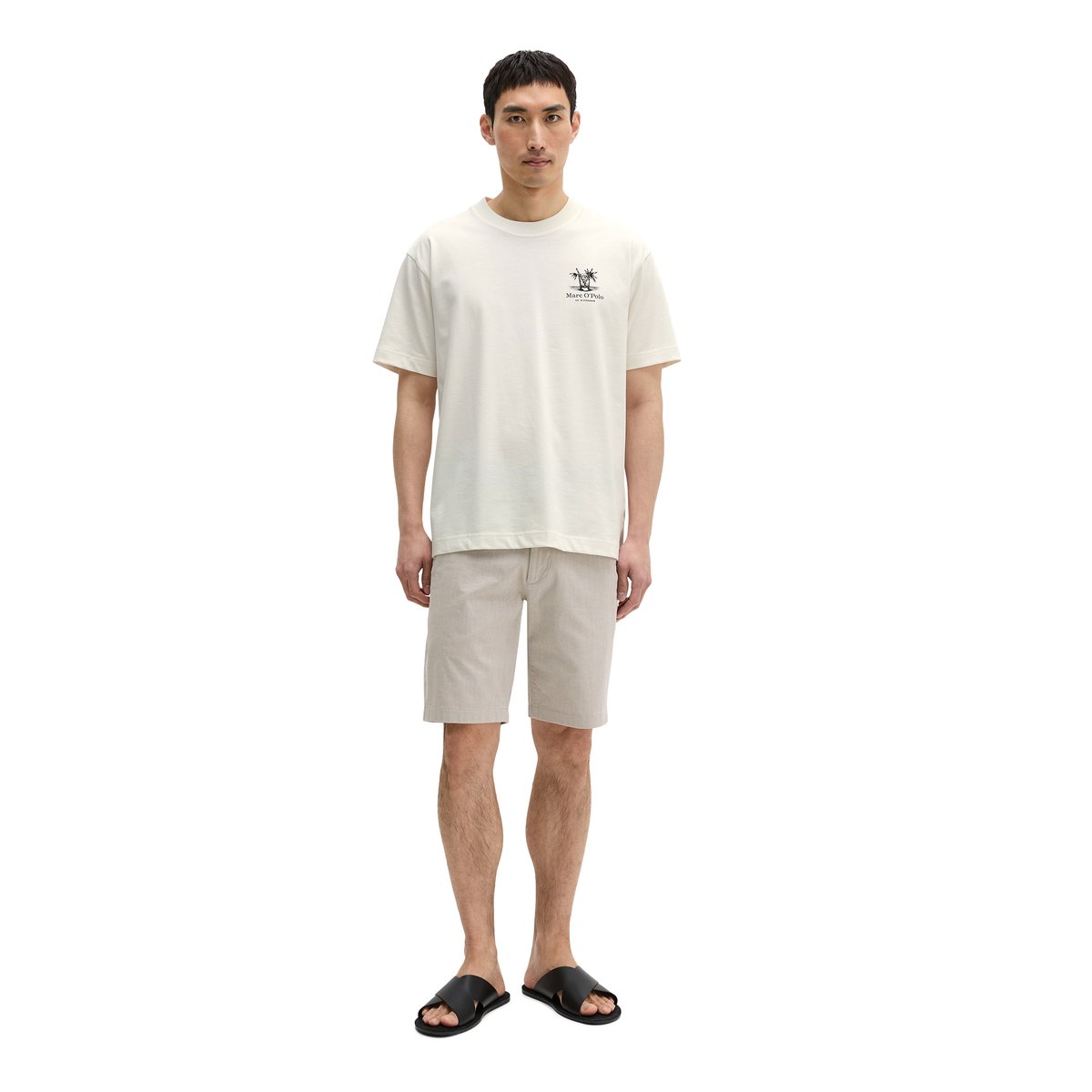 T-shirt loose avec un imprimé estival dans le dos blanc naturel, MARC O'POLO