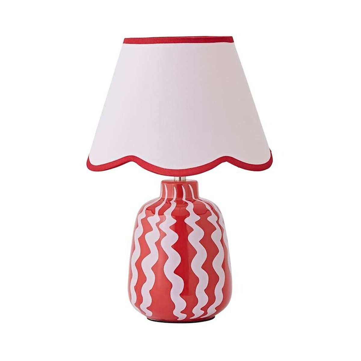 Katey Wiggle Stripe Table Lamp with Scallop Shade red, SO'HOME
