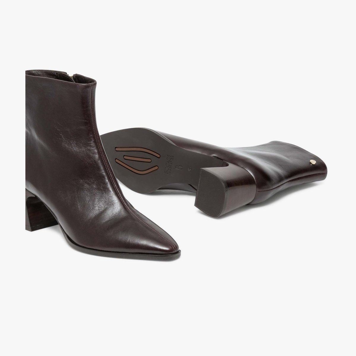 Boots À Talon en cuir ROSALIA marron marron fonce, BOCAGE