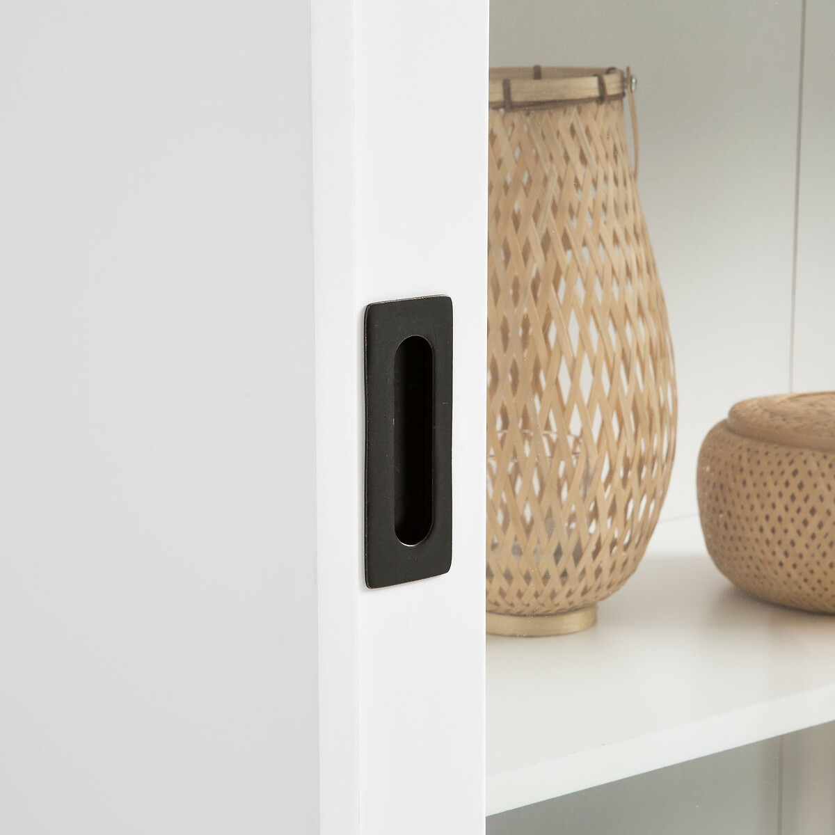 Buffet vaisselier, 2 portes, en pin massif et MDF, AUTHENTIC STYLE blanc, LA REDOUTE INTERIEURS