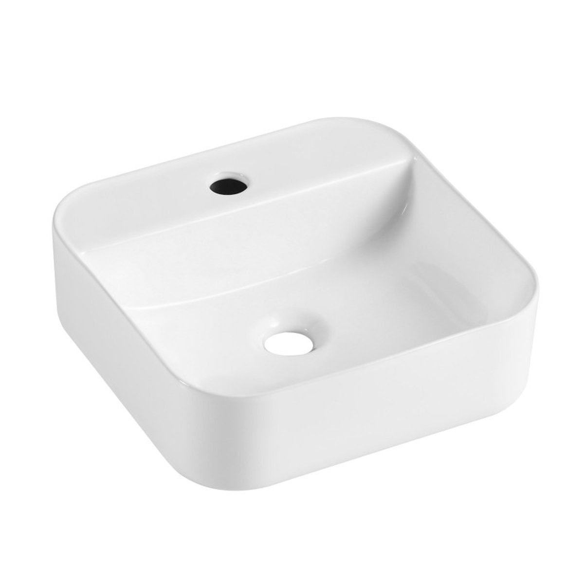 Vasque à poser rectangulaire en céramique blanche 36cm KALI blanc, MOB IN