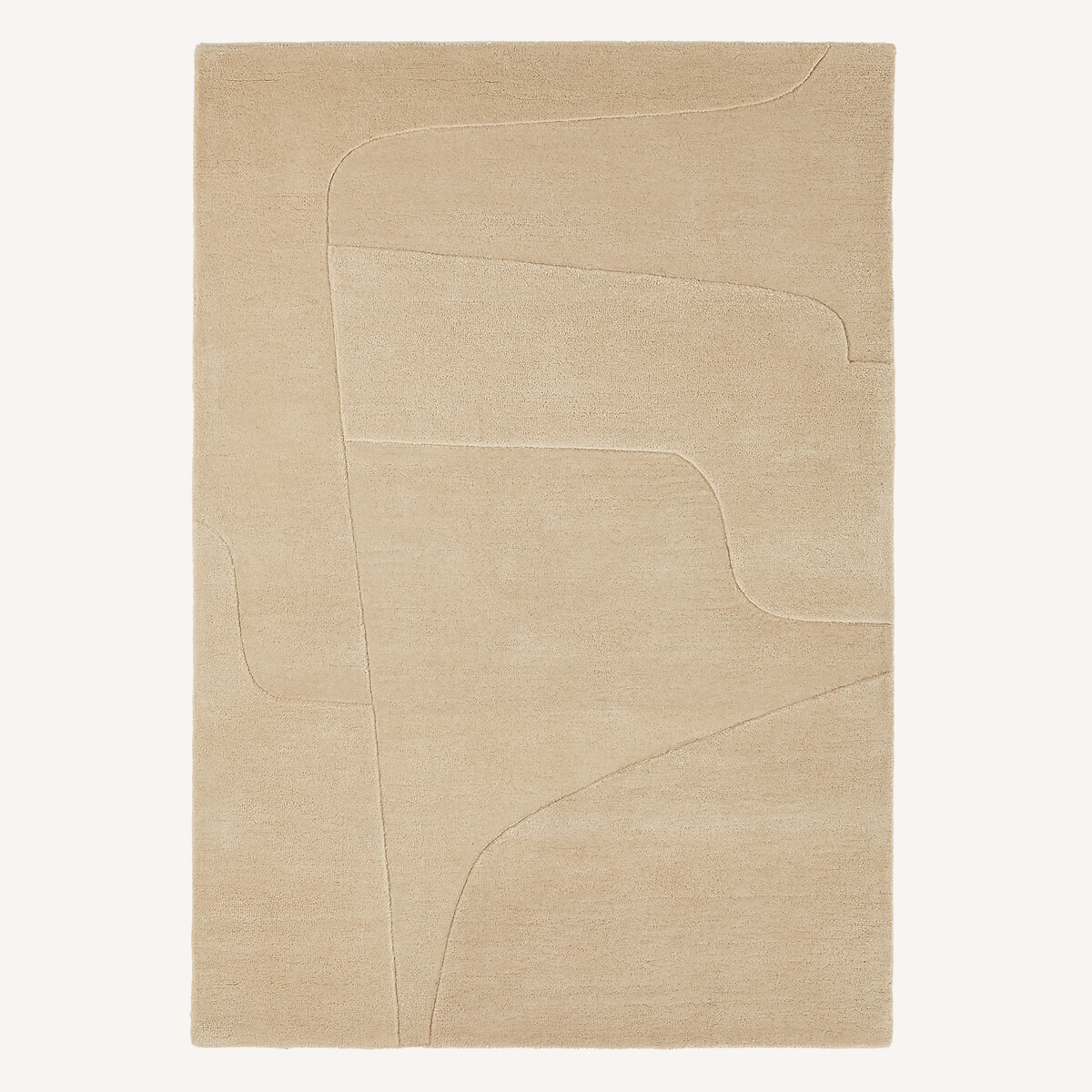 Tapis contemporain laine, tufté main, Sahil sable, AM.PM