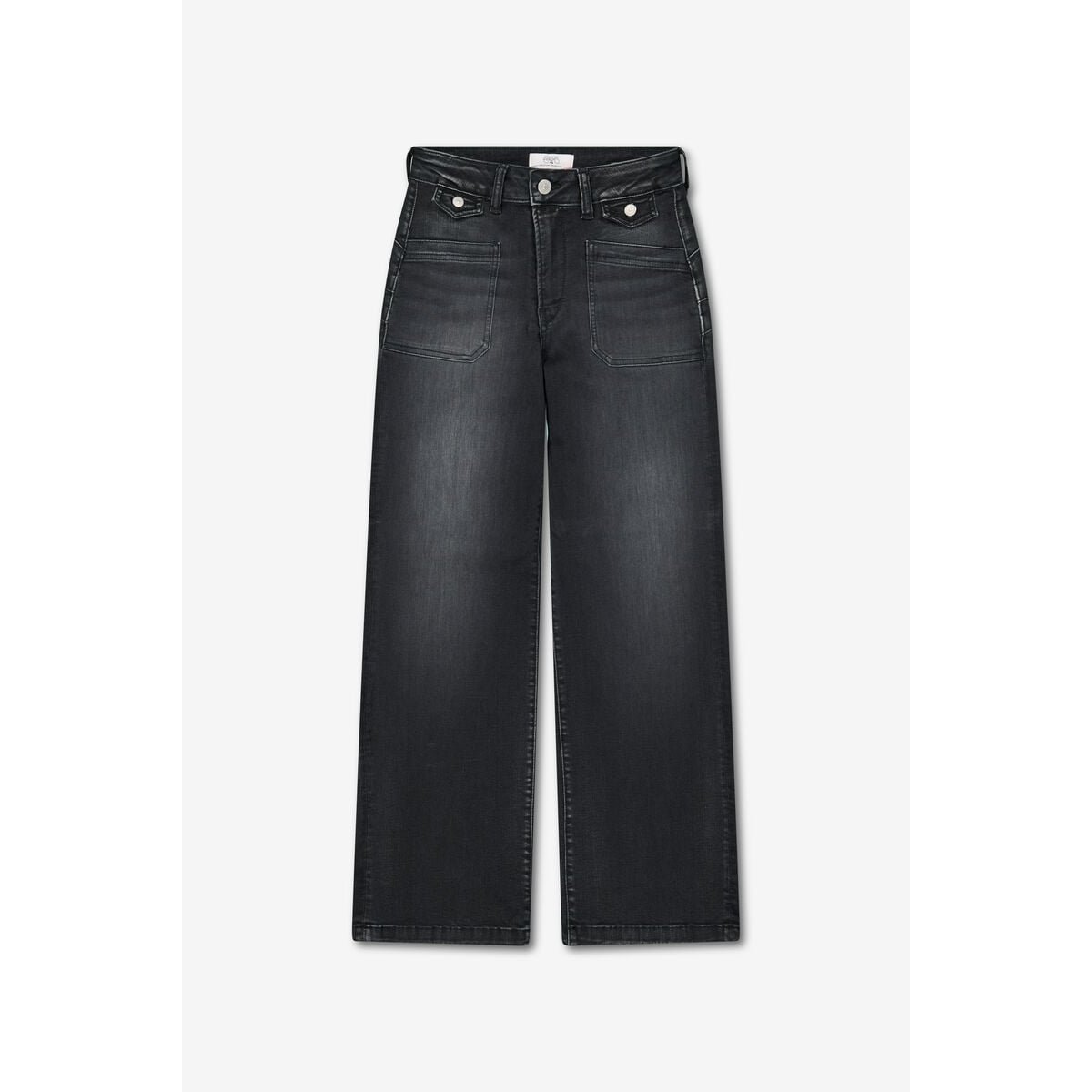 Jeans loose, large pulp wide leg , 7/8ème black / black, LE TEMPS DES CERISES