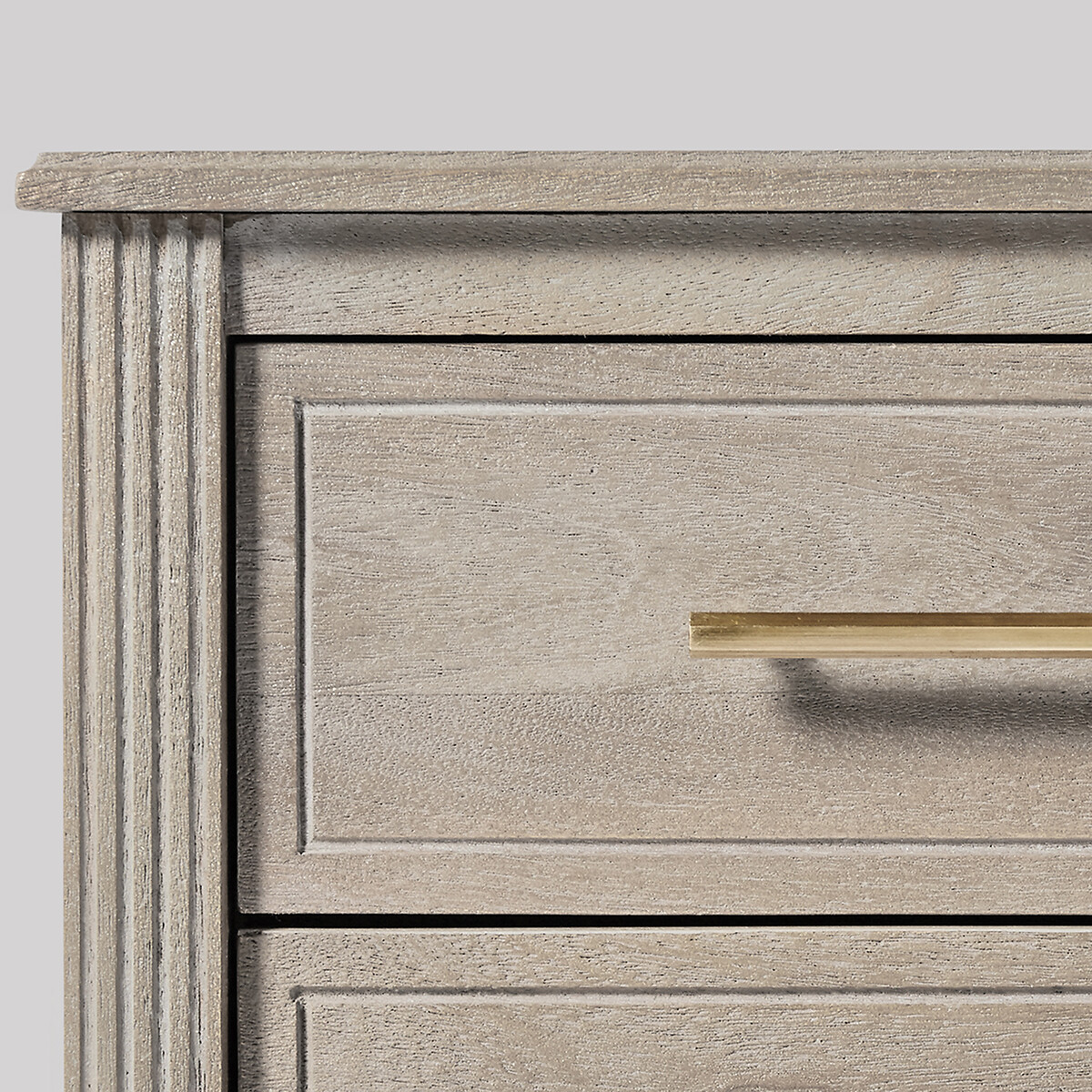 Claudine Mango Wood 2 Drawer Bedside Table grey, SWOON