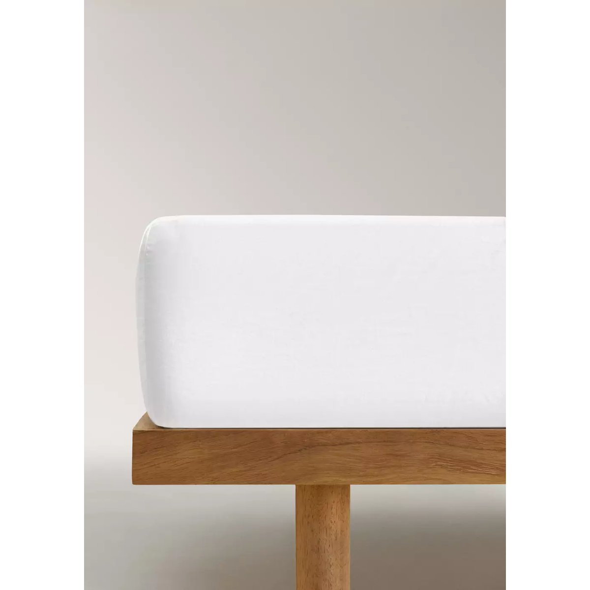 Drap-housse enfant percale garment-washed Lit 90 cm blanc, MANGO HOME