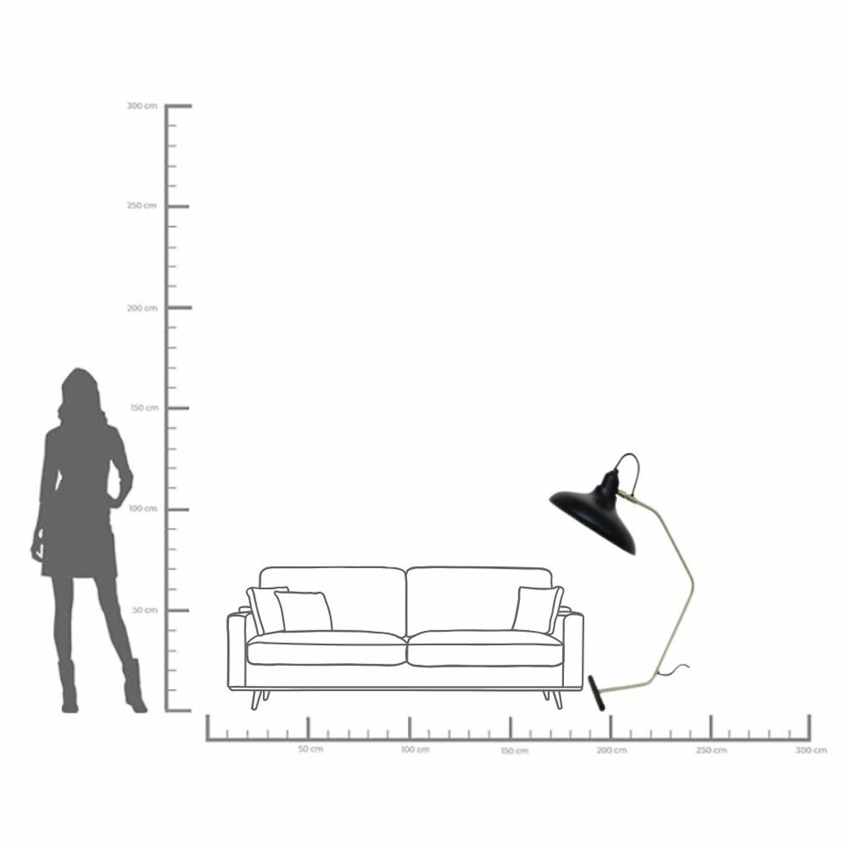 Stehleuchte Doro Schwarz 130cm schwarz, KARE DESIGN
