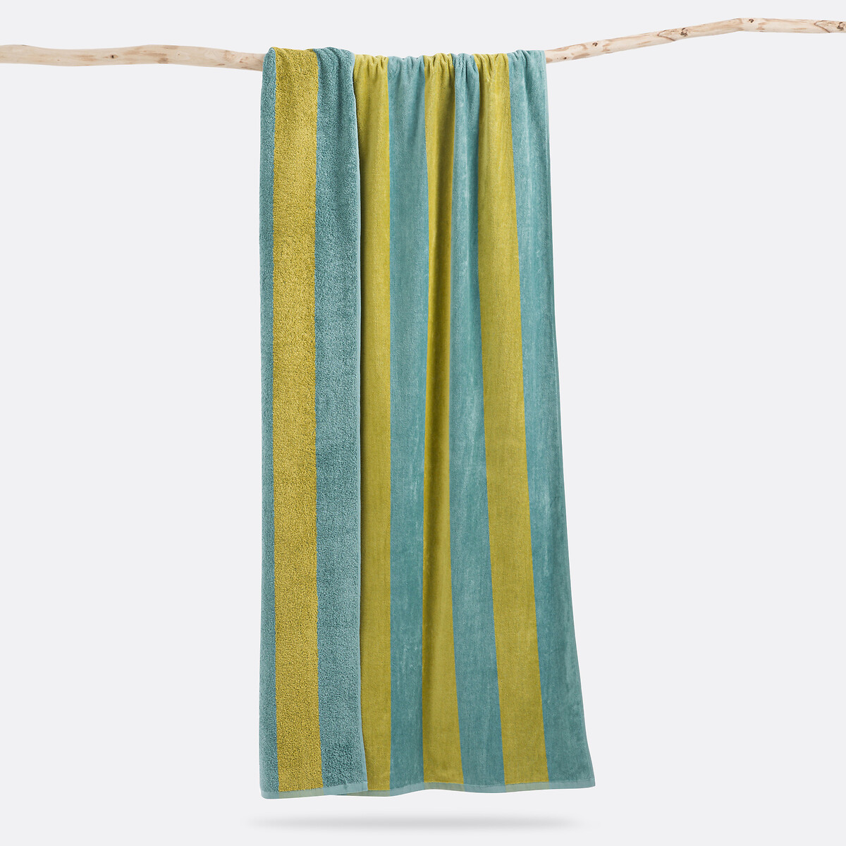 Serviette de plage éponge velours 420g/m2, Anduze bleu/vert, LA REDOUTE INTERIEURS