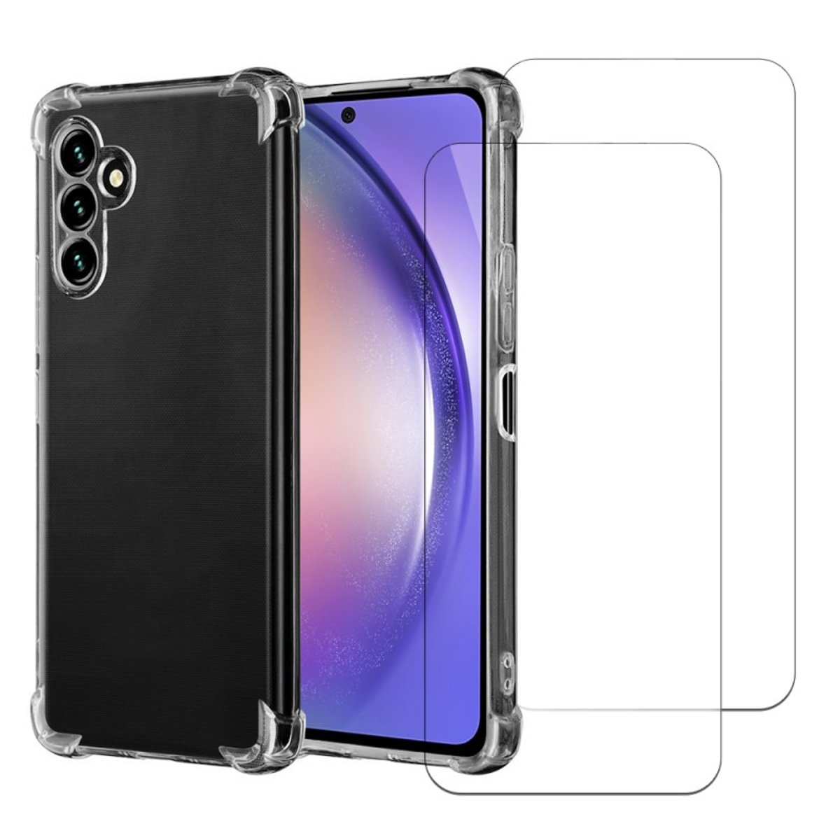 Coque Galaxy A54 antichoc + 2 vitres transparent, EVETANE
