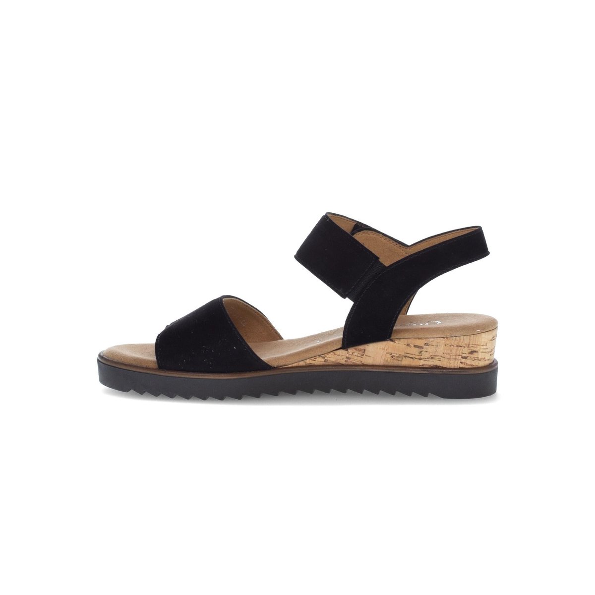 Sandales en cuir à talon compensé noir, GABOR
