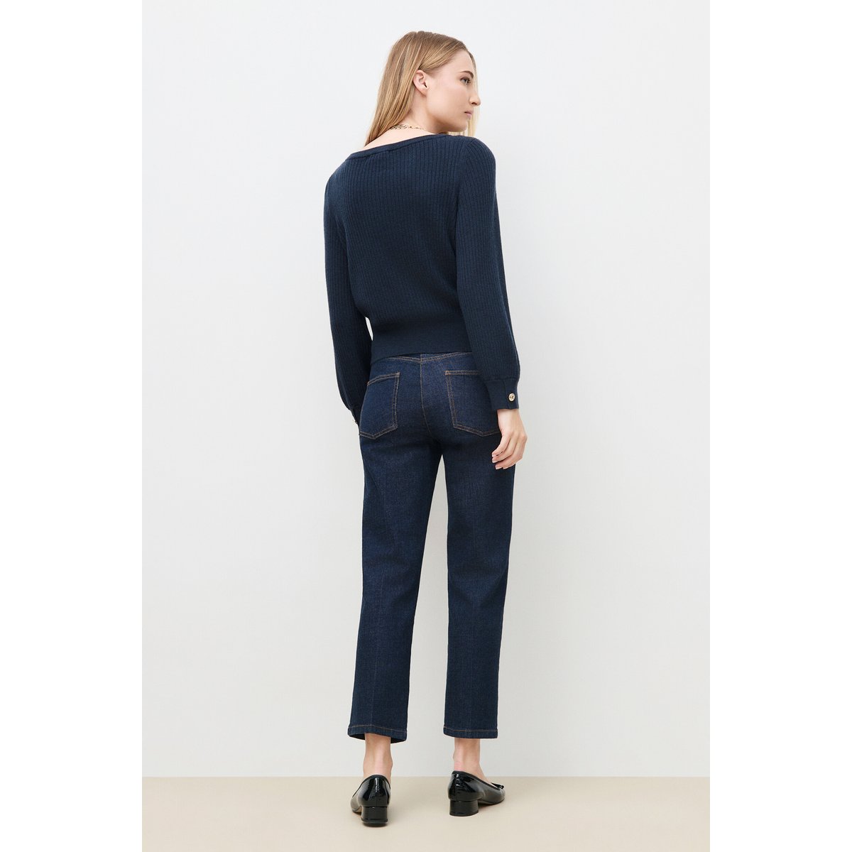 Pull droit col bateau MBETSY bleu marine, CAROLL