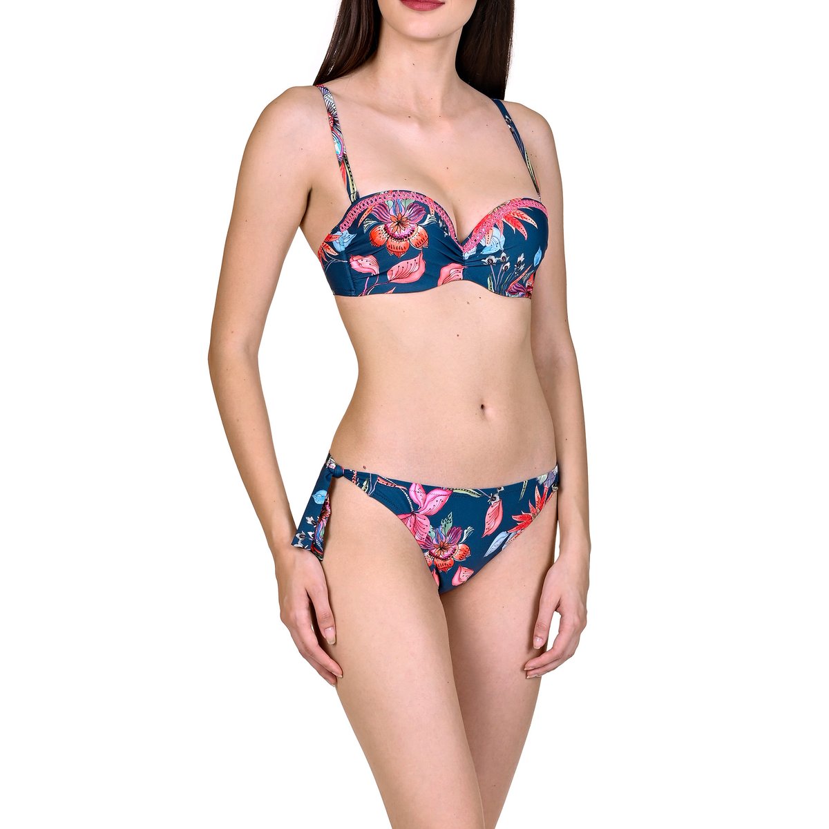 Bas maillot de bain à nouettes Jamaica bleu, LISCA