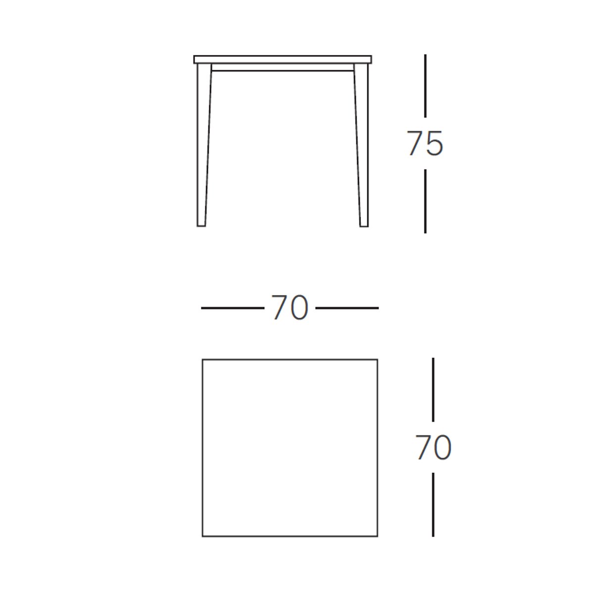 Table de jardin carré, L.70 blanc, SCAB DESIGN