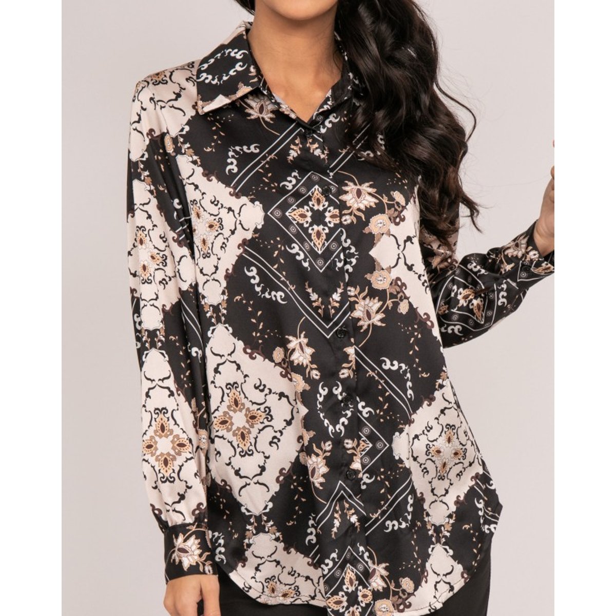 Chemise Motifs Omist noir, DONA LISA