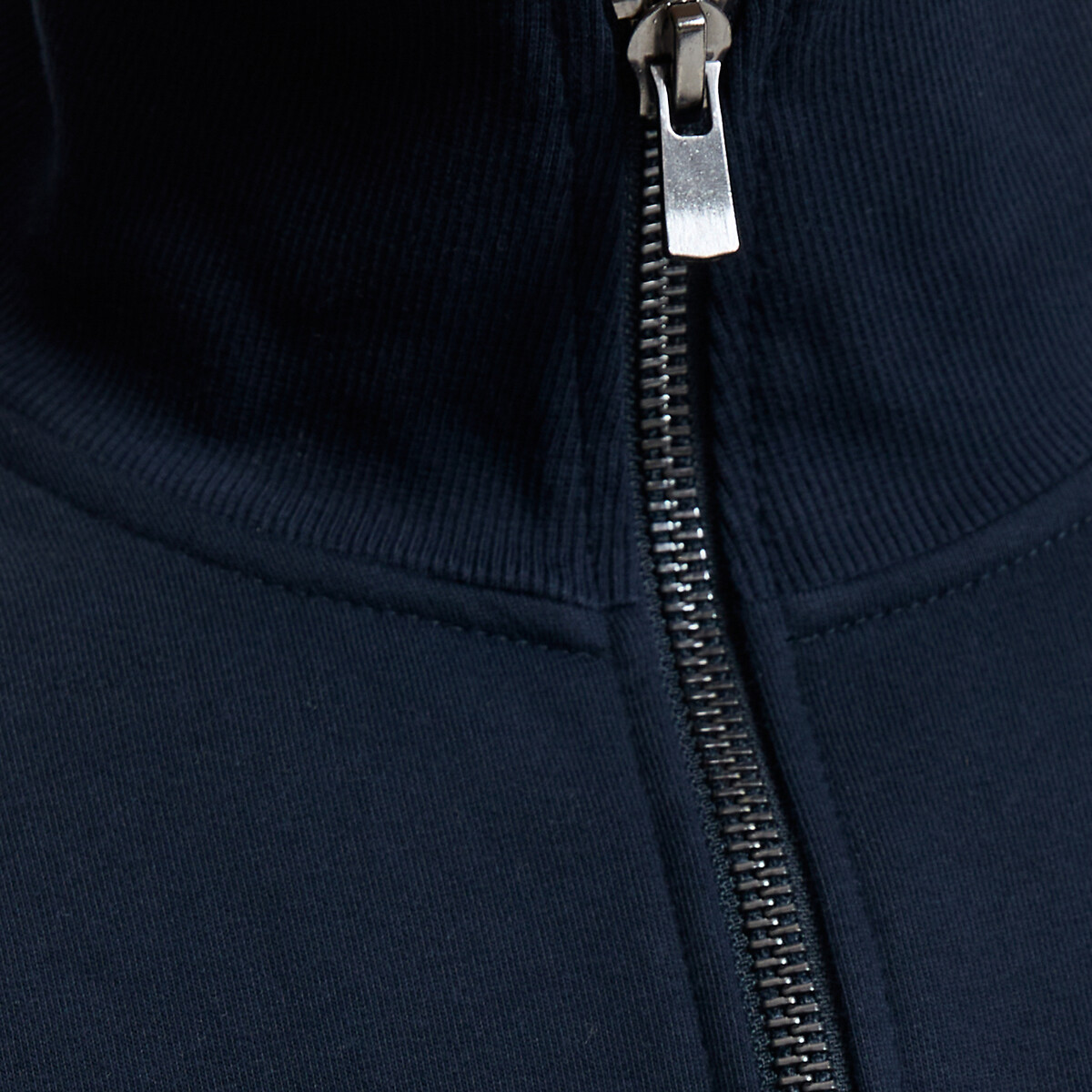Sweater met schipperskraag en rits marineblauw, LA REDOUTE COLLECTIONS