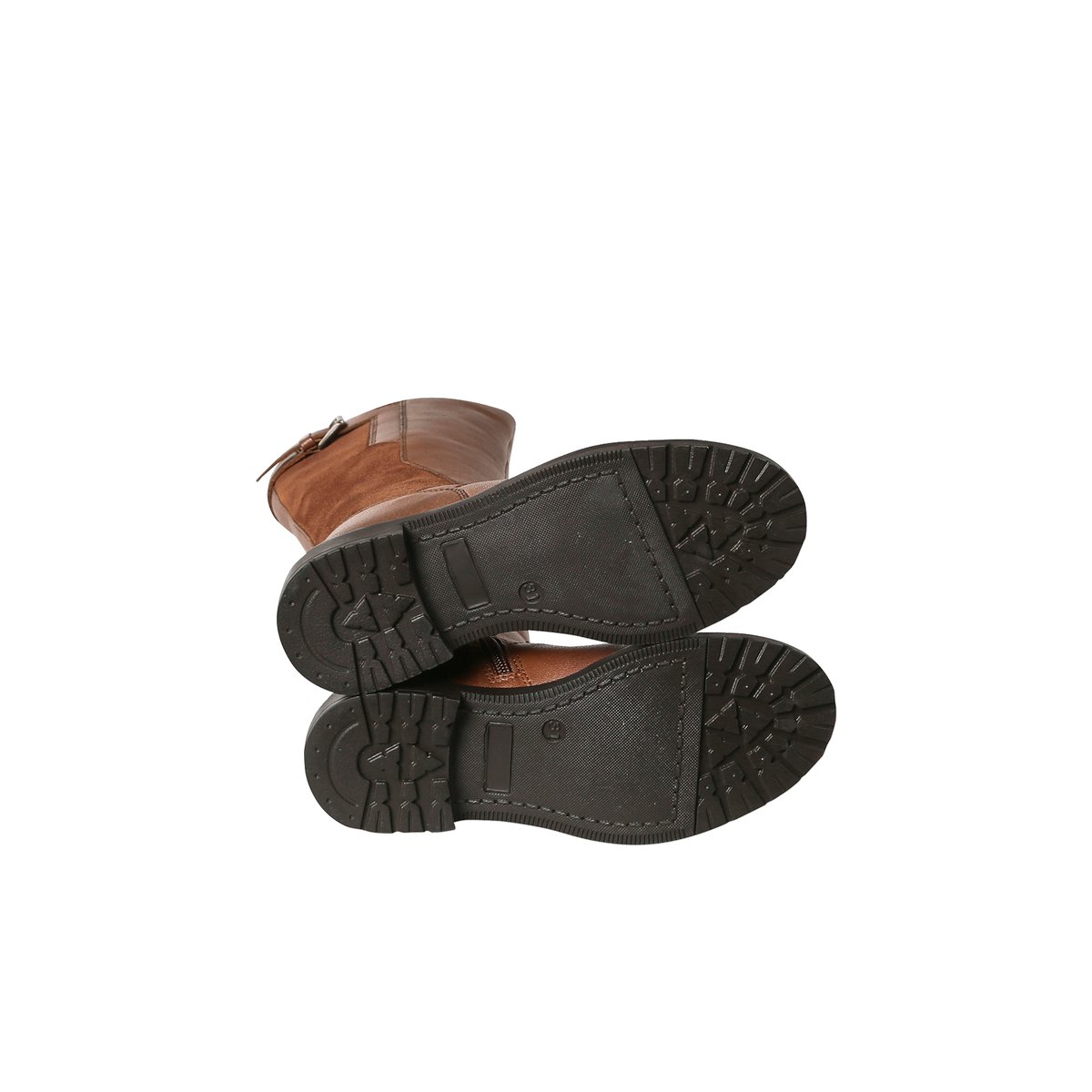 Boots cavalière cuir zippées marron, VERTBAUDET