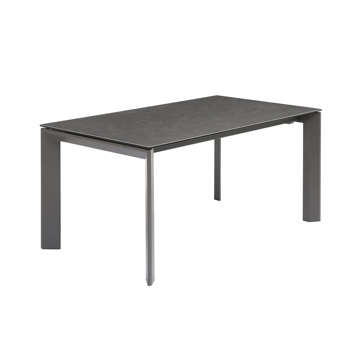 Table repas en céramique 160 cm avec allonge noir, ZAGO