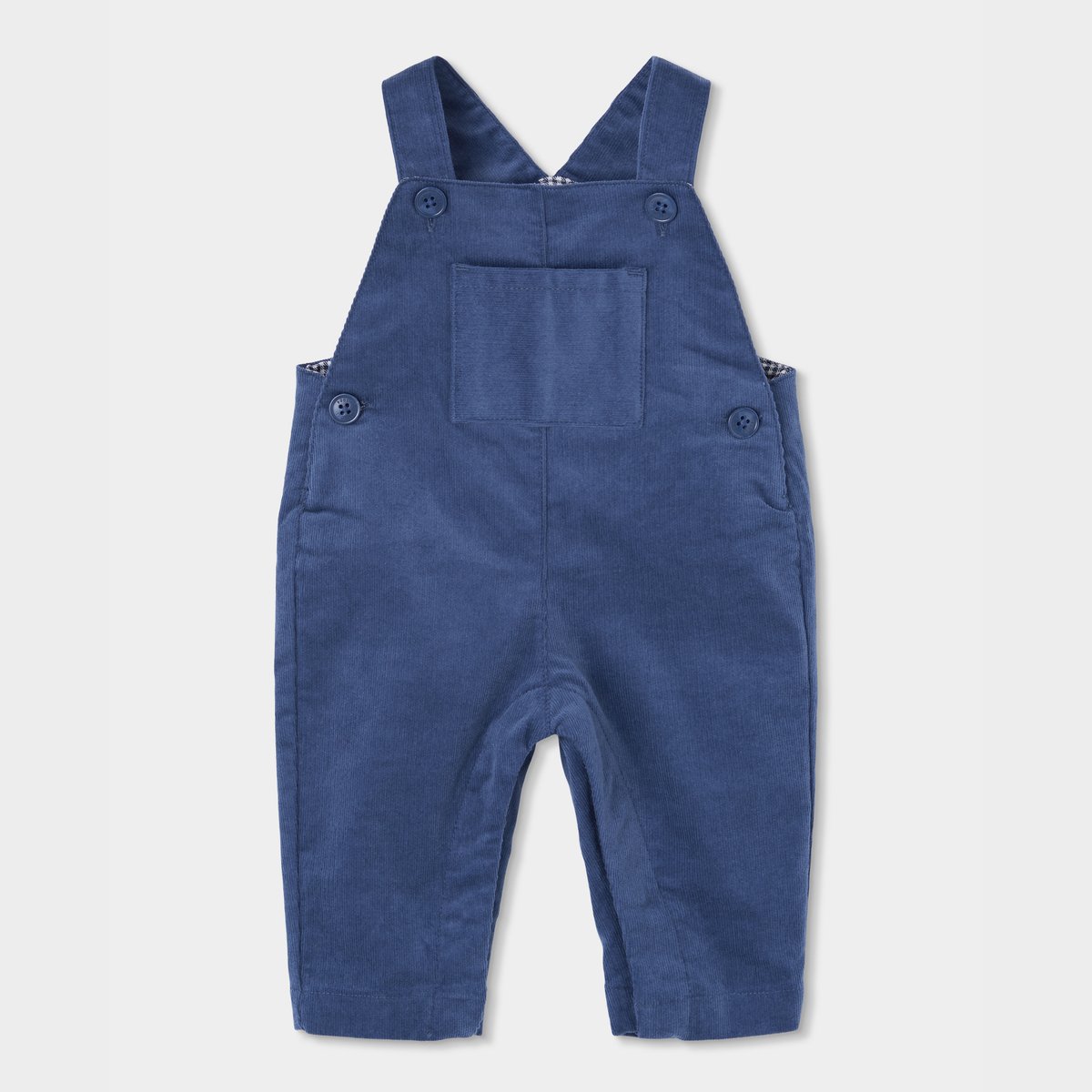 Ensemble bébé garçon salopette et chemise vichy bleu, BOBOLI