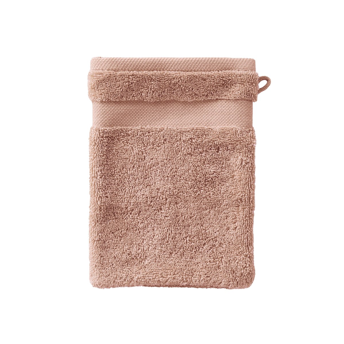 Gant de toilette coton Lola II moka LOLA II moka, CARRE BLANC