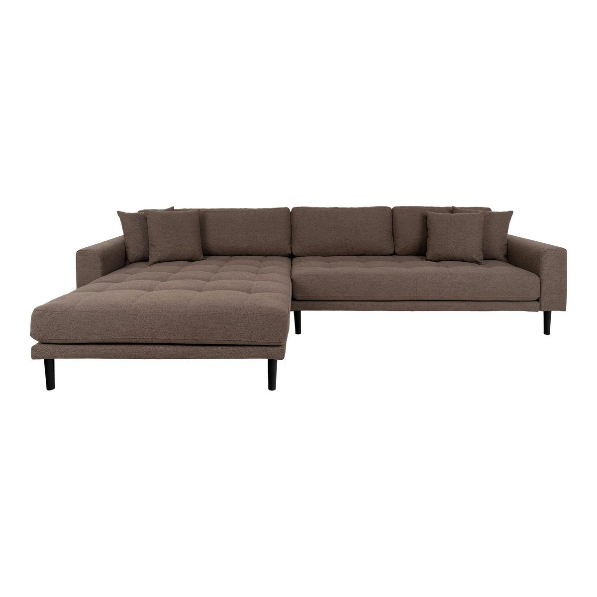 Canapé d'angle avec méridienne large AMSTERDAM marron - méridienne gauche, PIER IMPORT