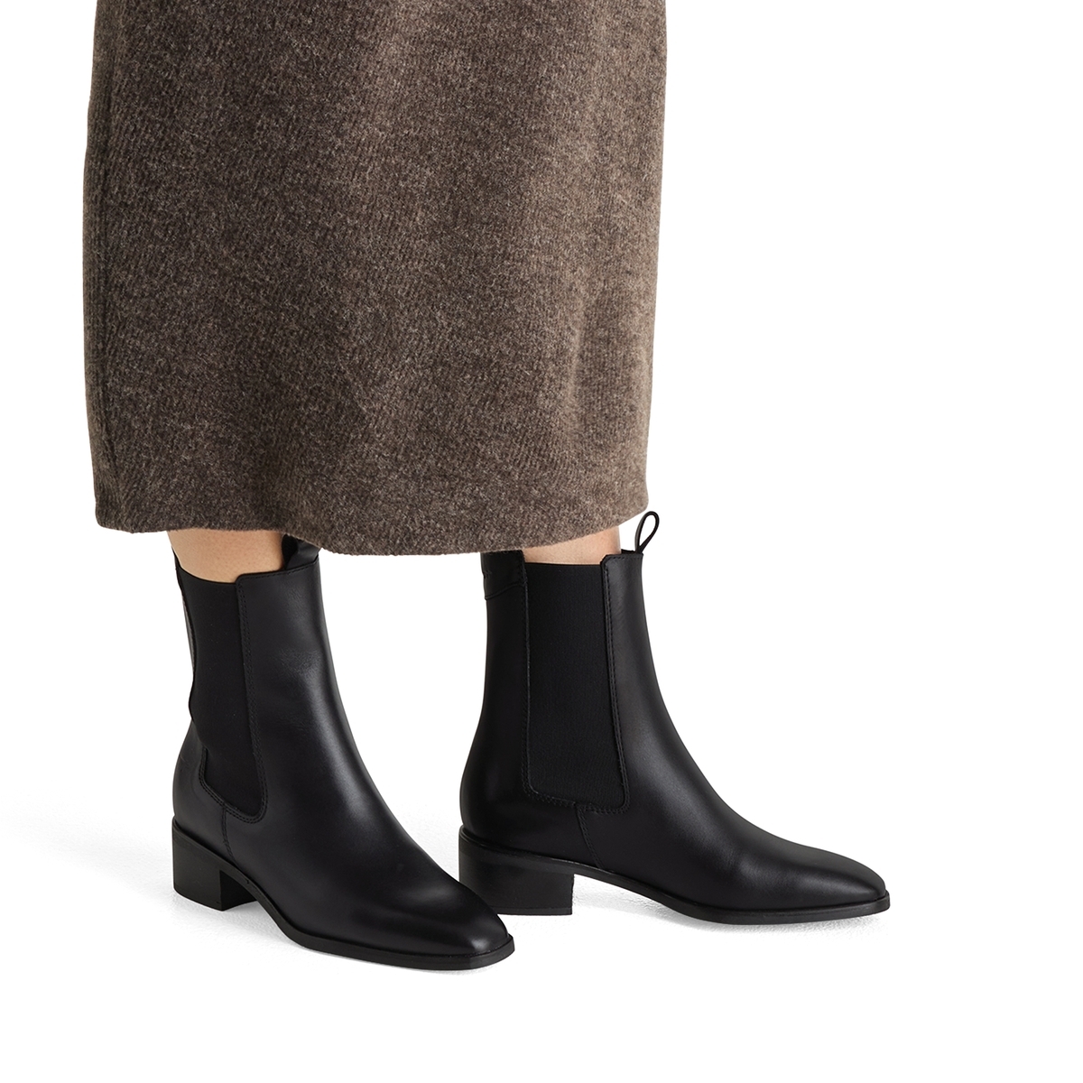 Bottine Chelsea en cuir noir cuir, TAMARIS