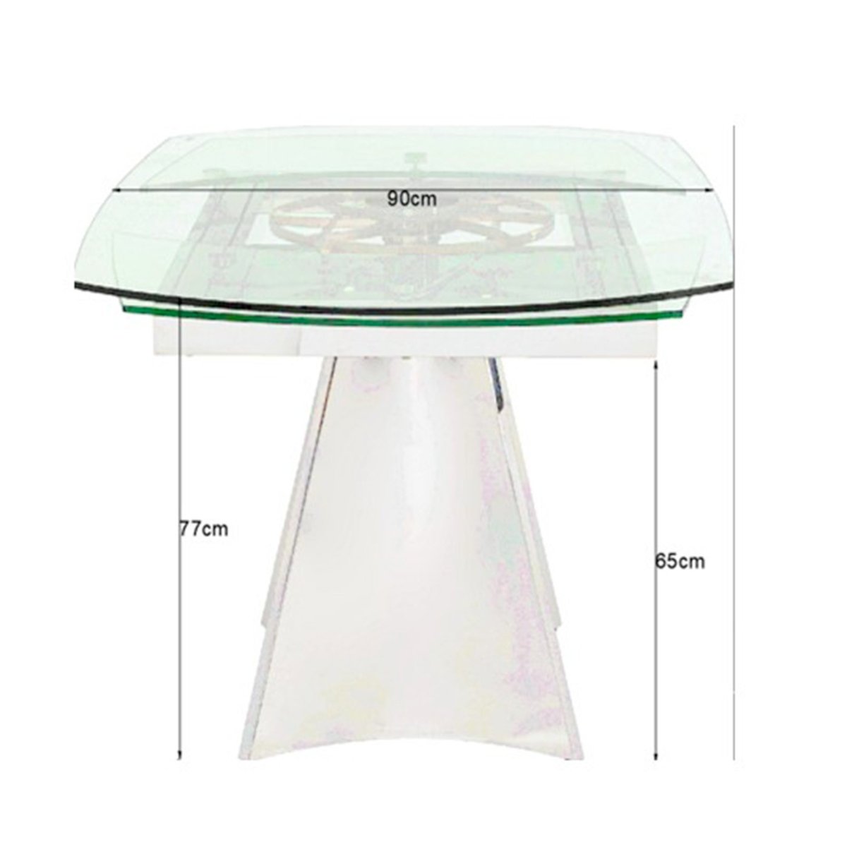 Table à rallonges en verre et acier, TEMPO transparent, KARE DESIGN